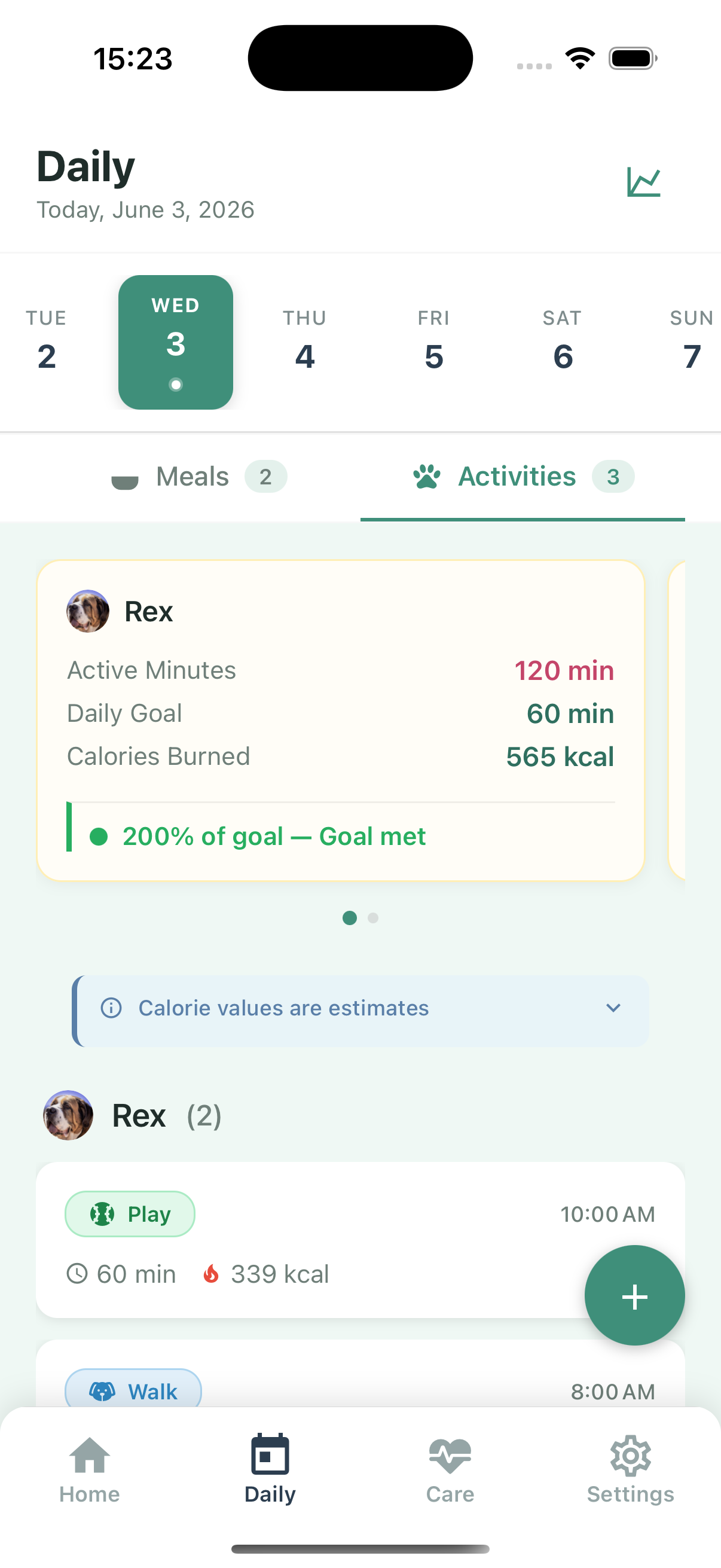 PetGoLife activity tracking